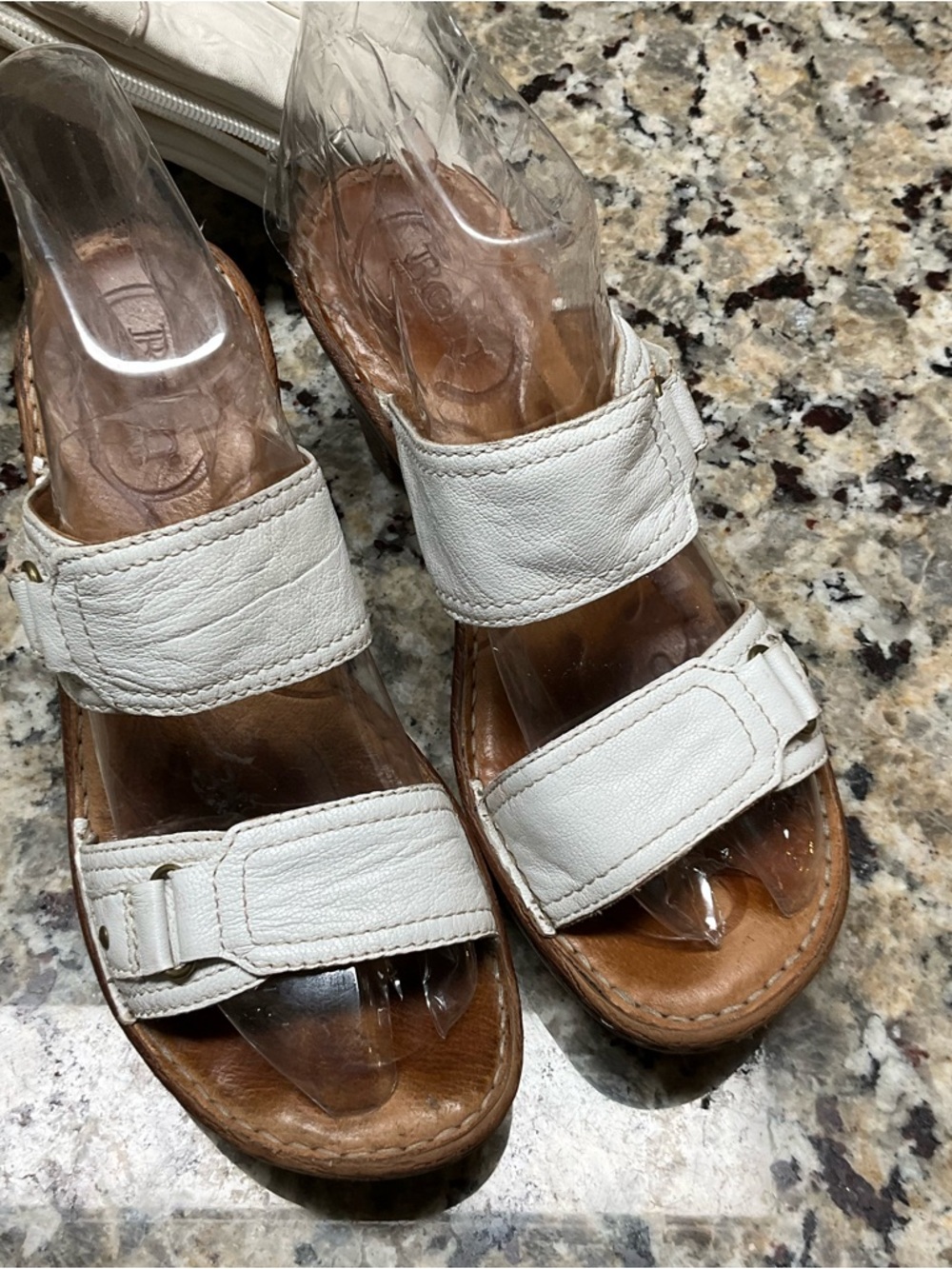 Born White Leather Sandals with Crossbody